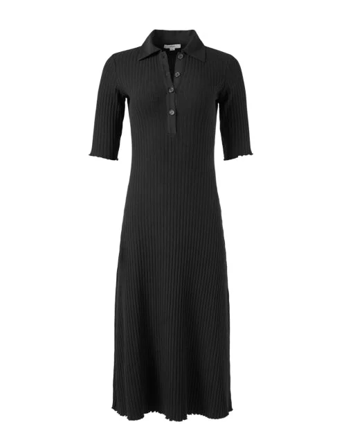 Little Black Women Dress with Sequins for a Glamorous Night OutNavy Ribbed Polo Dress