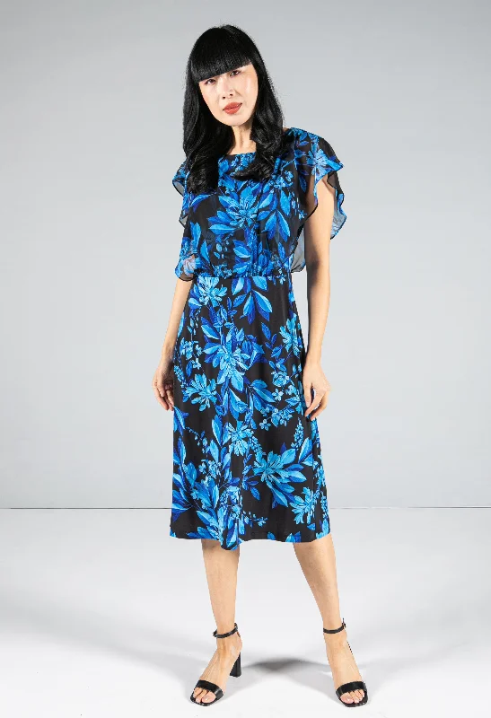 Printed Abstract Women Dress for a Modern and Artistic AppealFloral Print Layered Bodice Dress