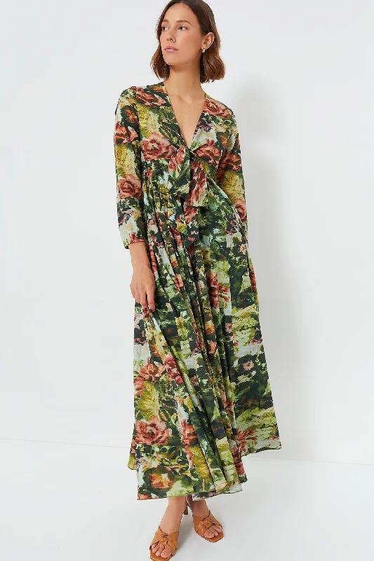 Shift Women Dress with a Simple and Classic Design for Everyday WearGreen Ladakh Angela Maxi Dress