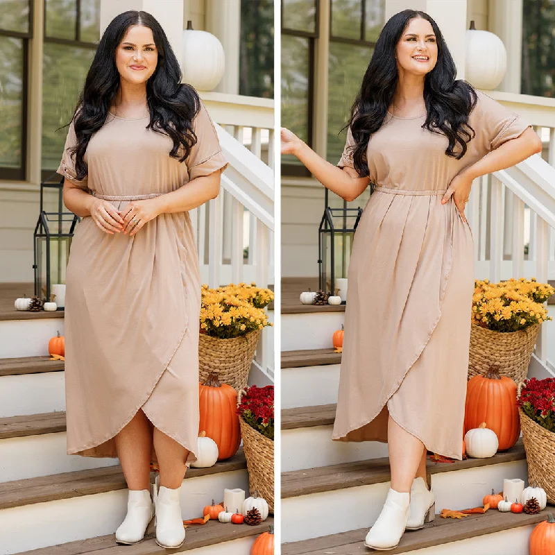 Long - Sleeve Women Dress in Velvet for a Luxurious Winter LookI'm Speechless Dress, Taupe