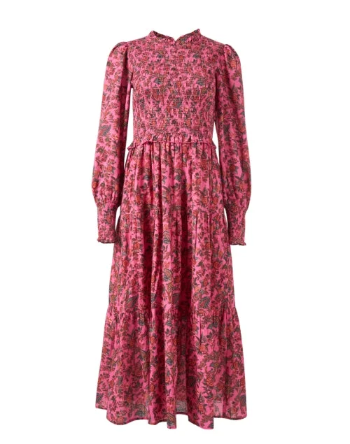 Halter Neck Women Dress to Show Off the Shoulders and NecklineIvy Pink Print Cotton Dress