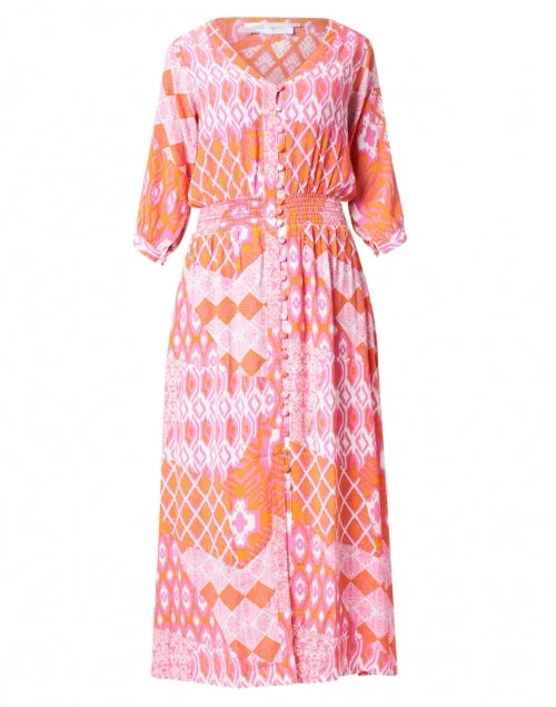 Lace - Embellished Women Dress for an Elegant and Sophisticated AppearanceKelsey Flamingo Pink Printed Dress