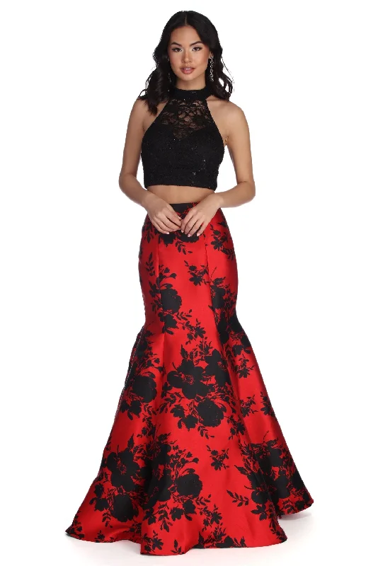 Empire Waist Women Dress to Accentuate the Bust and Conceal the WaistLena Floral Two Piece Dress