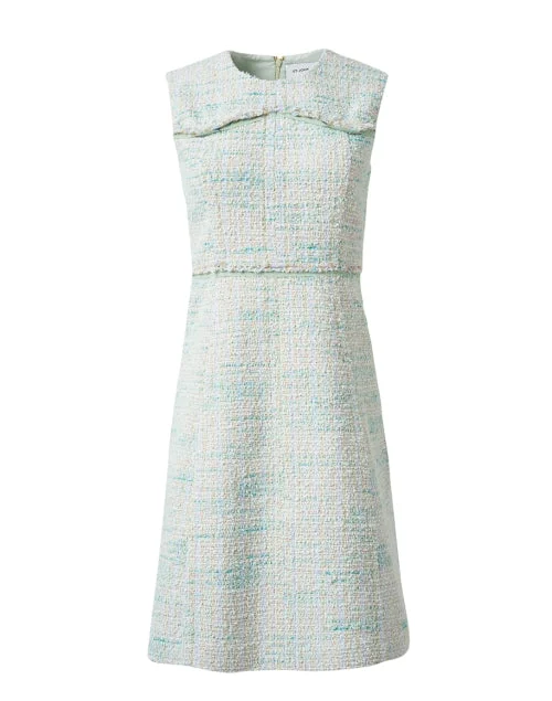 Sleeveless Women Dress in Bright Colors for Summer PartiesMint Green Tweed Dress