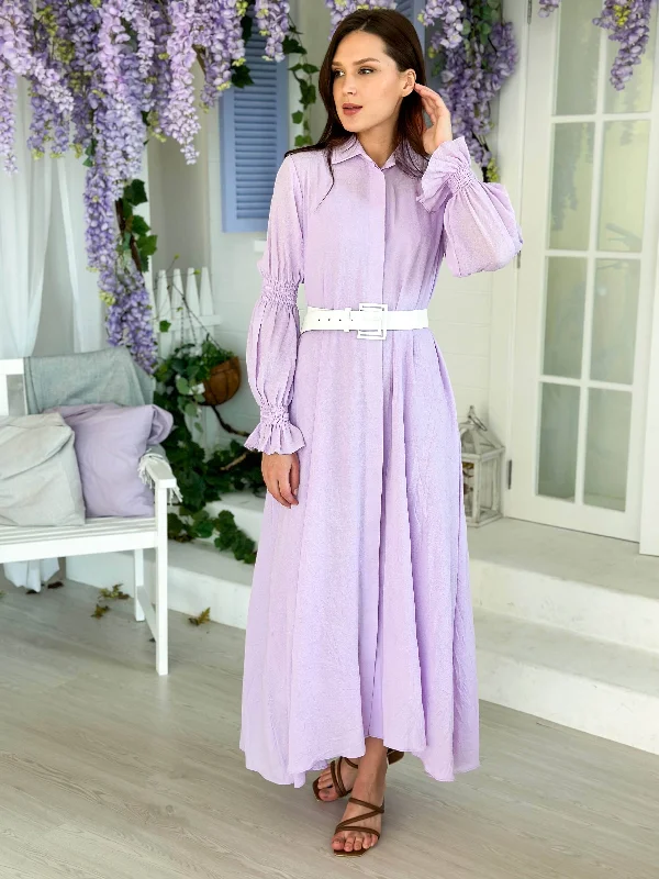 Empire Waist Women Dress to Accentuate the Bust and Conceal the WaistMiso Button Down Belted Dress