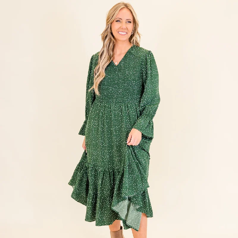 Mini Women Dress with a Short Hem for a Young and Trendy StyleMontana Mornings Dress, Hunter Green