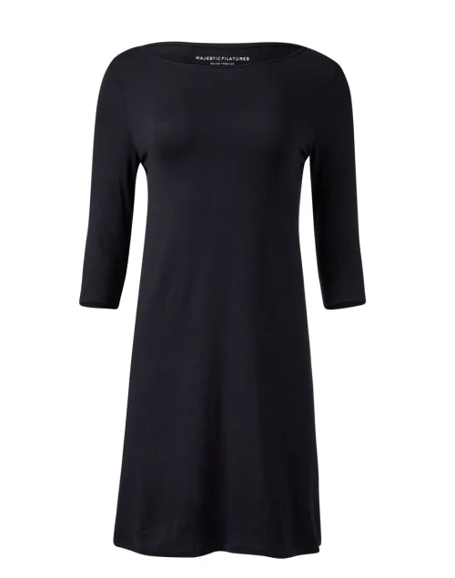 Empire Waist Women Dress to Accentuate the Bust and Conceal the WaistNavy Soft Touch Boatneck Dress