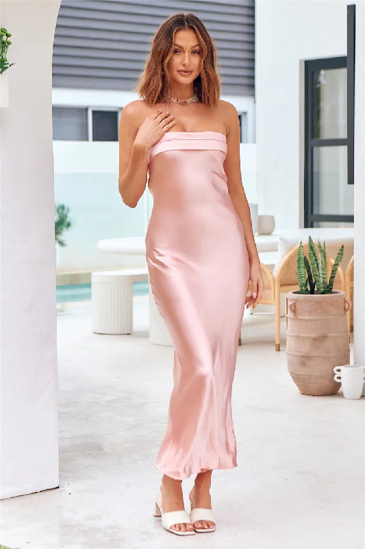 Wrap - Style Women Dress with Adjustable Fit for All Body TypesNo Two Alike Maxi Dress Pink