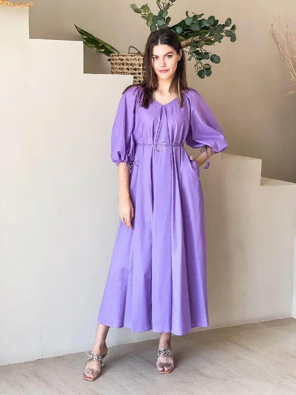 Empire Waist Women Dress to Accentuate the Bust and Conceal the WaistOdessa Cotton Dress In Lavender