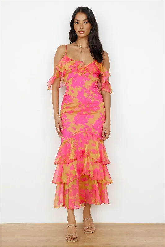 Pleated Women Dress with a Timeless and Elegant TextureParty On Maxi Dress Pink