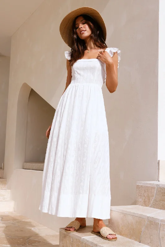 Mini Women Dress with a Short Hem for a Young and Trendy StyleSalty Air Maxi Dress White