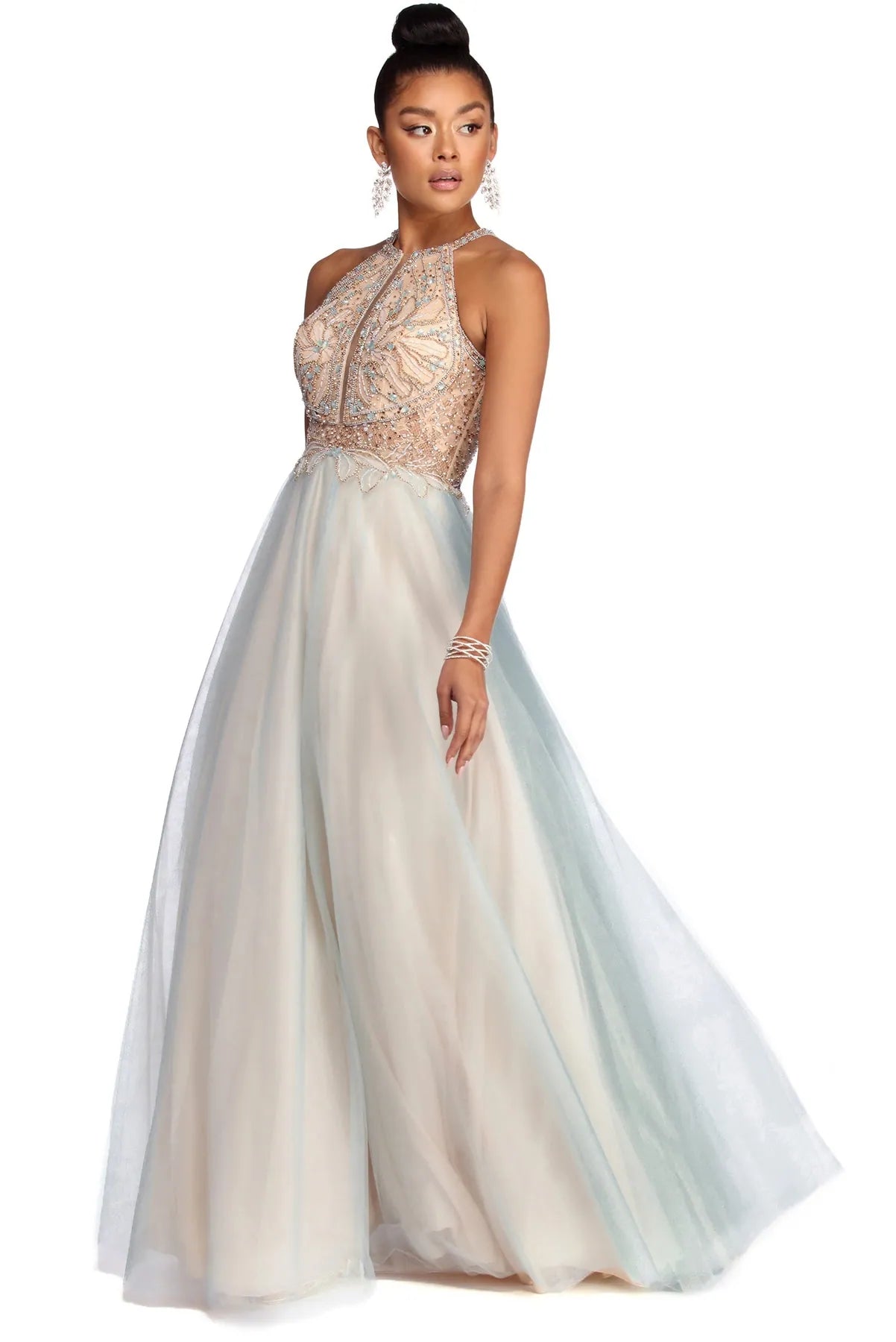 Ruffled Women Dress with Multiple Layers for a Playful and Girly StyleShauna Beaded Tulle Ball Gown