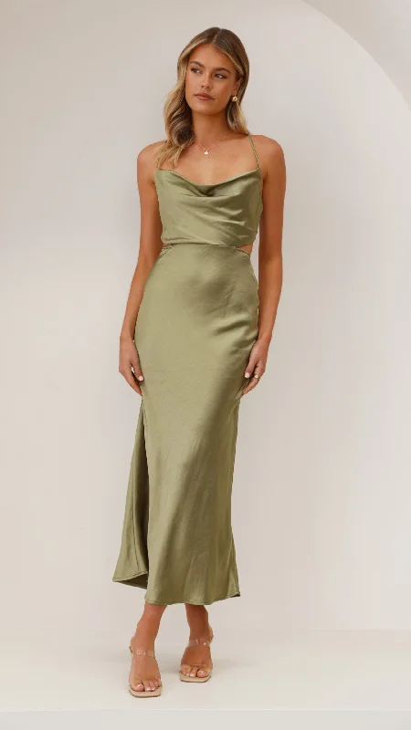 Little Black Women Dress with Sequins for a Glamorous Night OutSloan Midi Dress - Olive