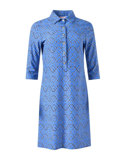 Printed Abstract Women Dress for a Modern and Artistic AppealSusanna Blue Print Dress