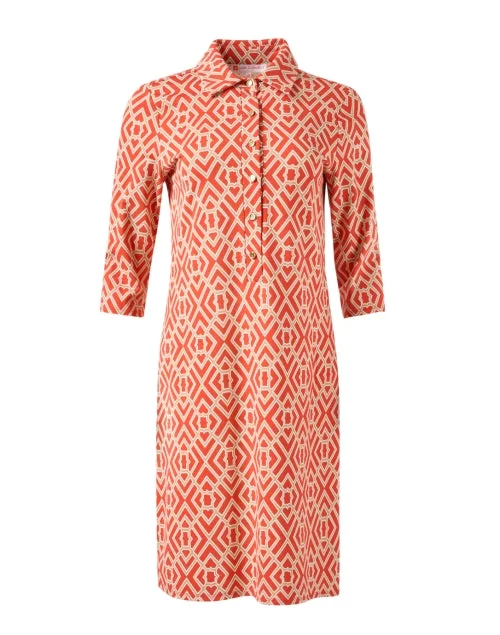 Pleated Women Dress with a Timeless and Elegant TextureSusanna Orange Print Dress