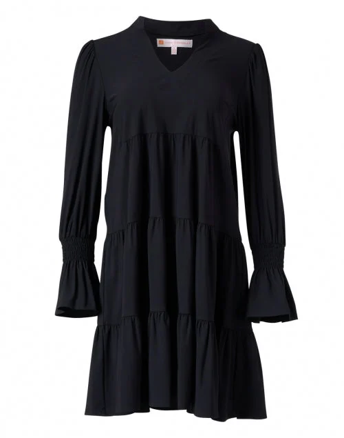 Long - Sleeve Women Dress in Velvet for a Luxurious Winter LookTammi Black Tiered Dress