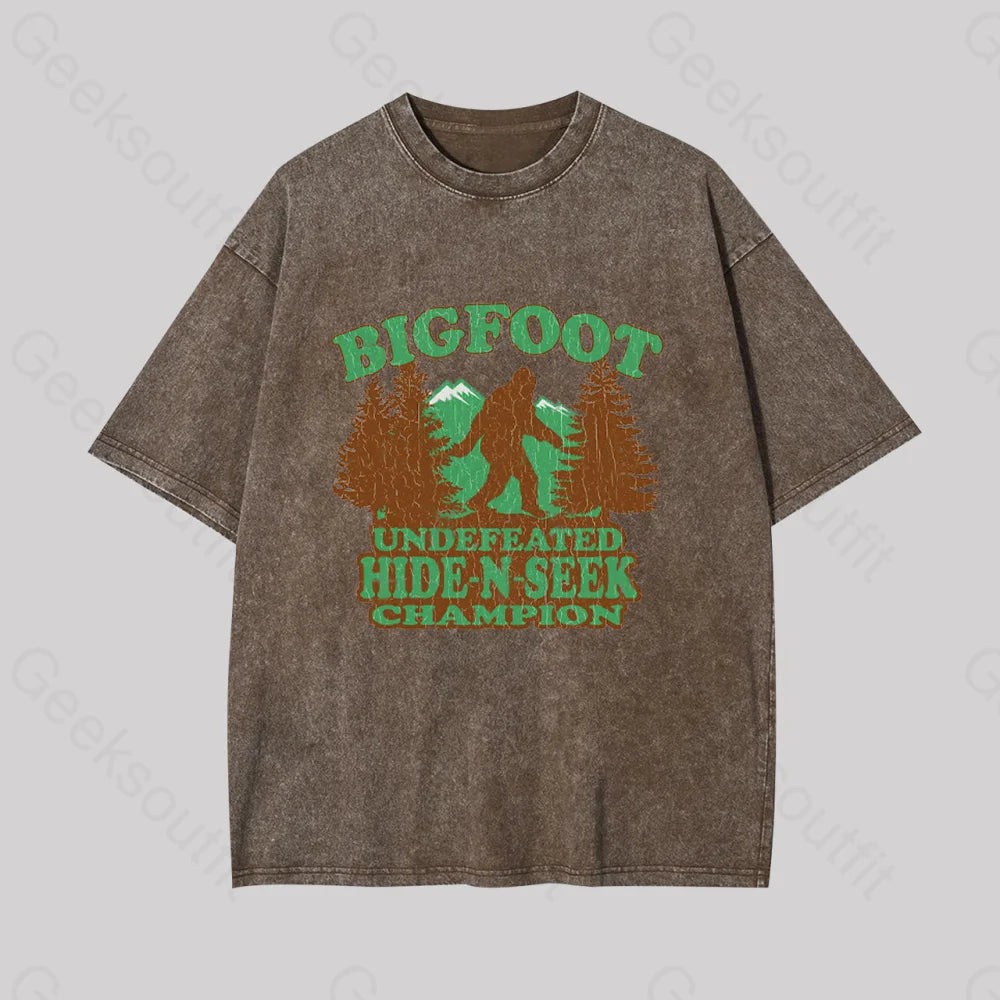 Floral Print Women T Shirt for a Feminine TouchBigfoot Hide N Seek Champion Geek Washed T-shirt