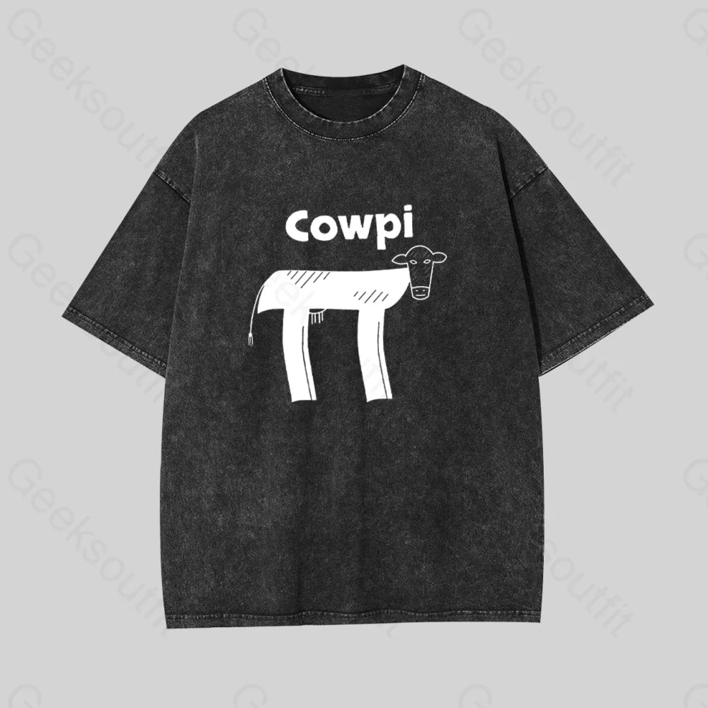 Graphic Print Women T Shirt for a Trendy StatementCowpi Geek Washed T-shirt