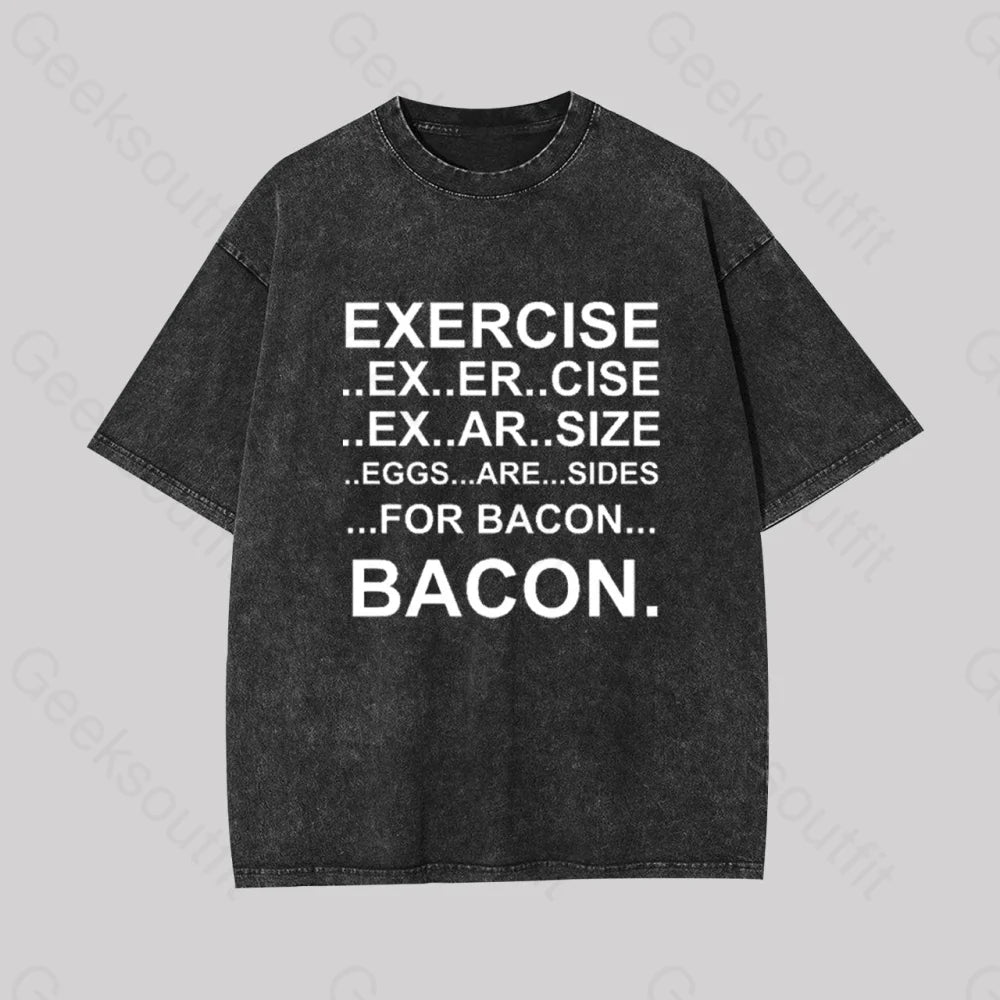 Crop Top Women T Shirt to Pair with High - Waisted BottomsExercise... Bacon. Geek Washed T-shirt