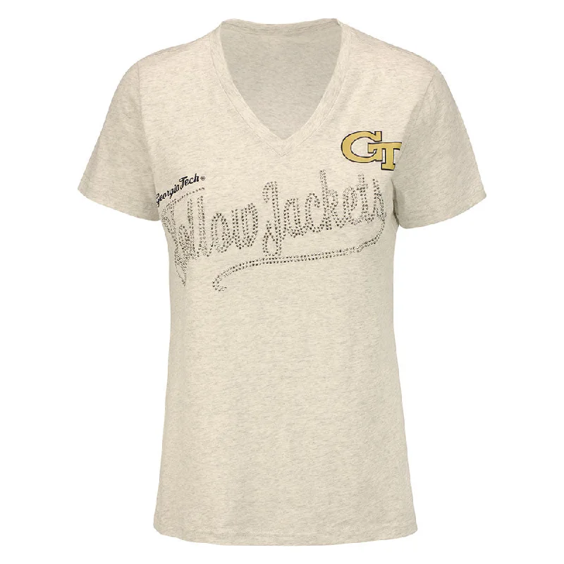 Sheer Women T Shirt for a Stylish and Alluring LookLadies Georgia Tech V Neck "The Ace" T-Shirt