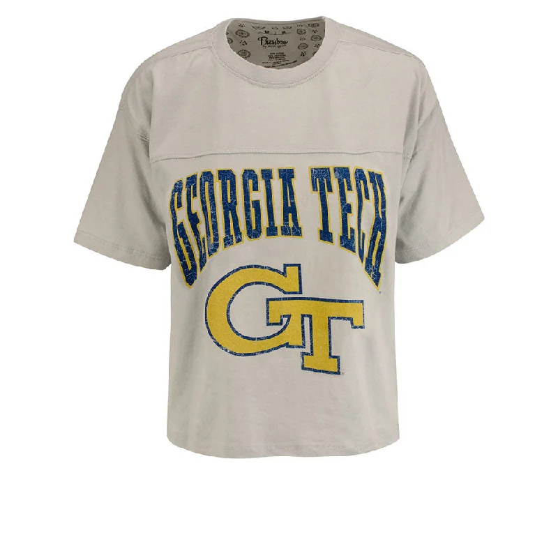 Floral Print Women T Shirt for a Feminine TouchLadies Georgia Tech Vintage Crop Shirt