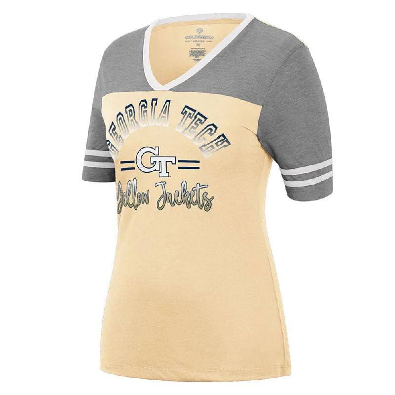 Puff Sleeve Women T Shirt for a Fashion - Forward LookLadies Georgia Tech Yellow Jackets There You Are Short Sleeve