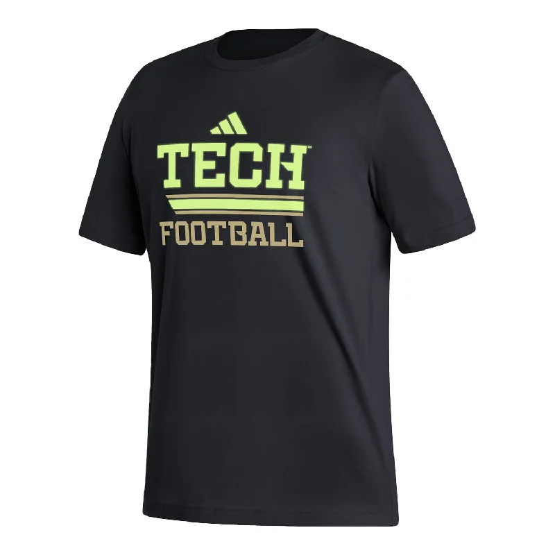 Distressed Women T Shirt with a Laid - Back AestheticGeorgia Tech Yellow Jackets Adidas Fresh Glow Black T-Shirt