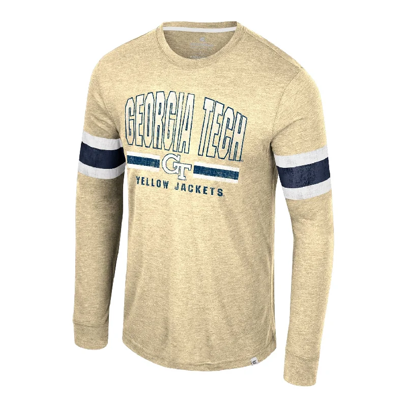 Crew Neck Women T Shirt with a Timeless DesignGeorgia Tech Yellow Jackets You Must Live Long Sleeve Navy T-Shirt