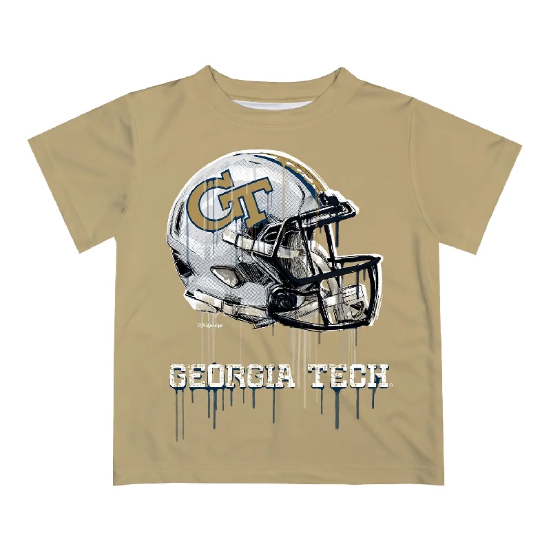 Graphic Print Women T Shirt for a Trendy StatementInfant Georgia Tech Yellow Jackets Dripping Football Helmet Gold T-Shirt