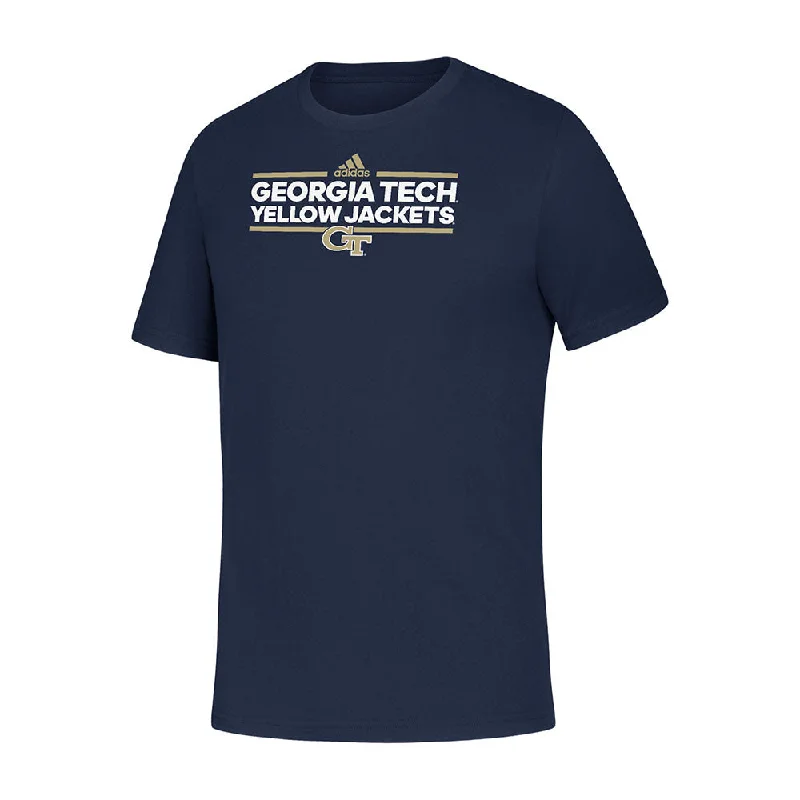 Striped Women T Shirt in a Classic PatternYouth Georgia Tech Adidas Stacked Wordmark T-Shirt