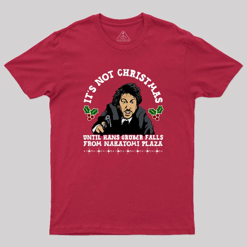 Distressed Women T Shirt with a Laid - Back AestheticHans Gruber Christmas Geek T-Shirt