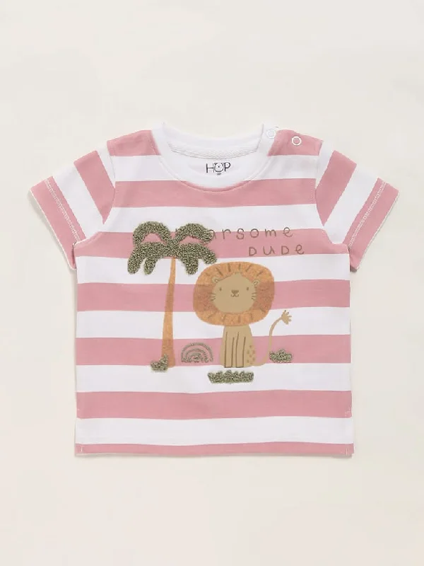 HOP Baby Pink Striped T-Shirt