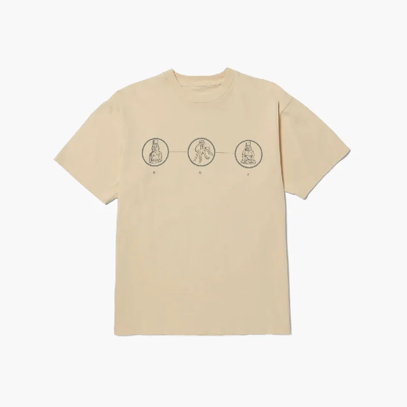 Crop Top Women T Shirt to Pair with High - Waisted BottomsDiagram Drawing #1 S/s Tee Wheat