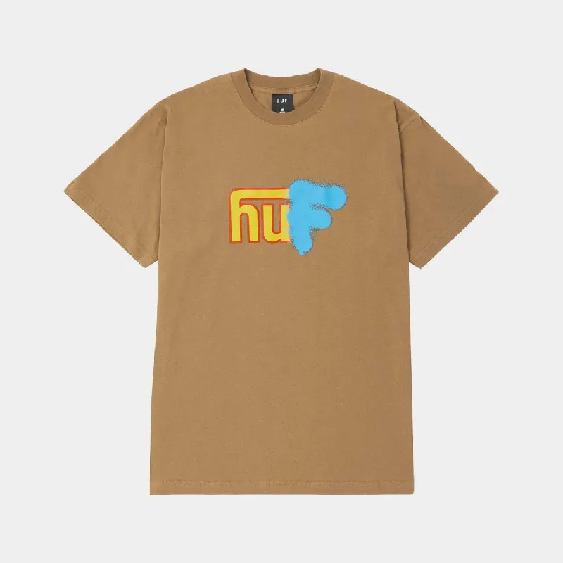 Distressed Women T Shirt with a Laid - Back AestheticUpside Downtown S/s Tee Camel