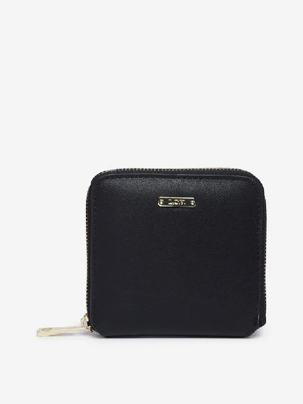 LOV Black Faux-Leather Wallet