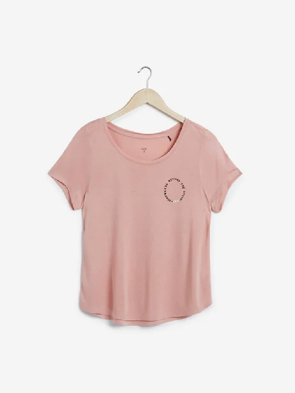 LOV Pink Text Design Sherry T-Shirt