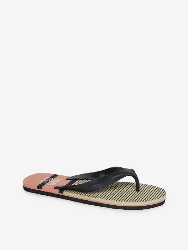 SOLEPLAY Black Striped Flip-Flops