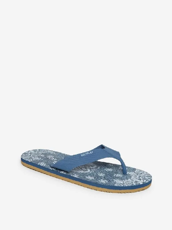 SOLEPLAY Blue Printed Flip-Flops