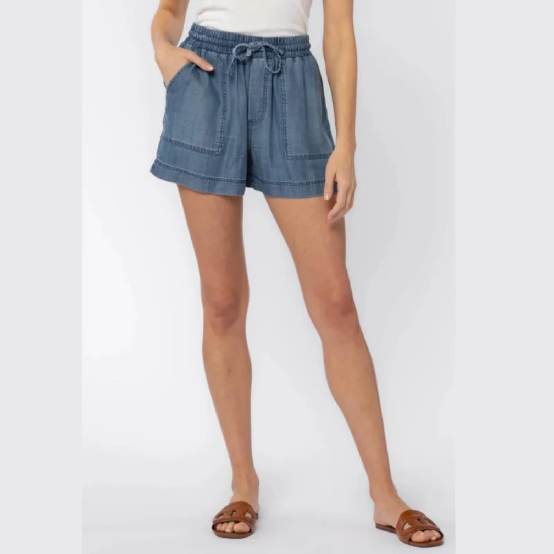 Tencel Pocket Shorts In Denim Blue