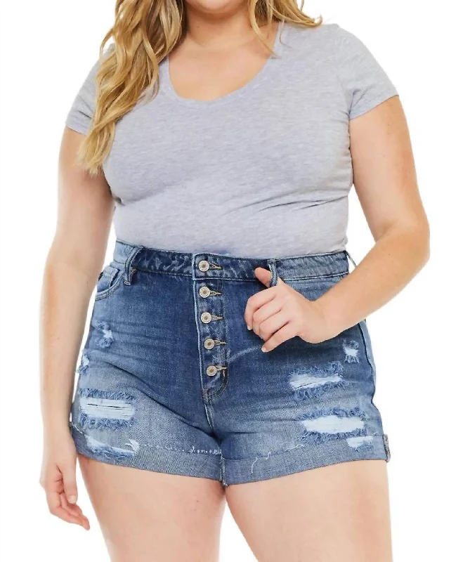 Ultra High Rise Shorts In Medium Wash