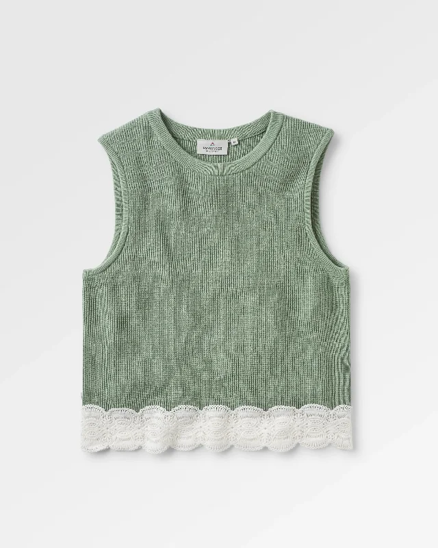 Sheer Women T Shirt for a Stylish and Alluring LookVintage Organic Knitted Vest - Pistachio