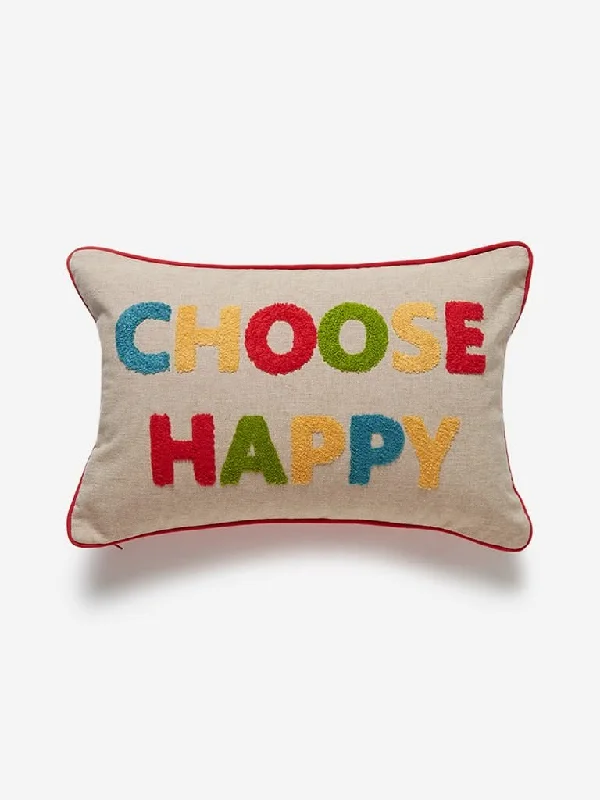 Westside Home Multicolour Text Print Cushion Cover