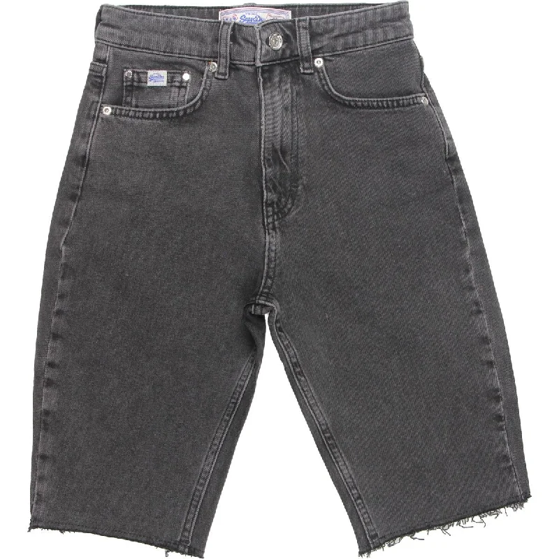 Womens Raw Hem Jean Denim Shorts