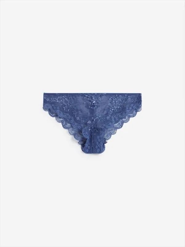 Wunderlove Blue Lace Brazilian Alexa Briefs