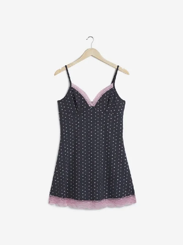 Wunderlove Charcoal Star Printed Camisole