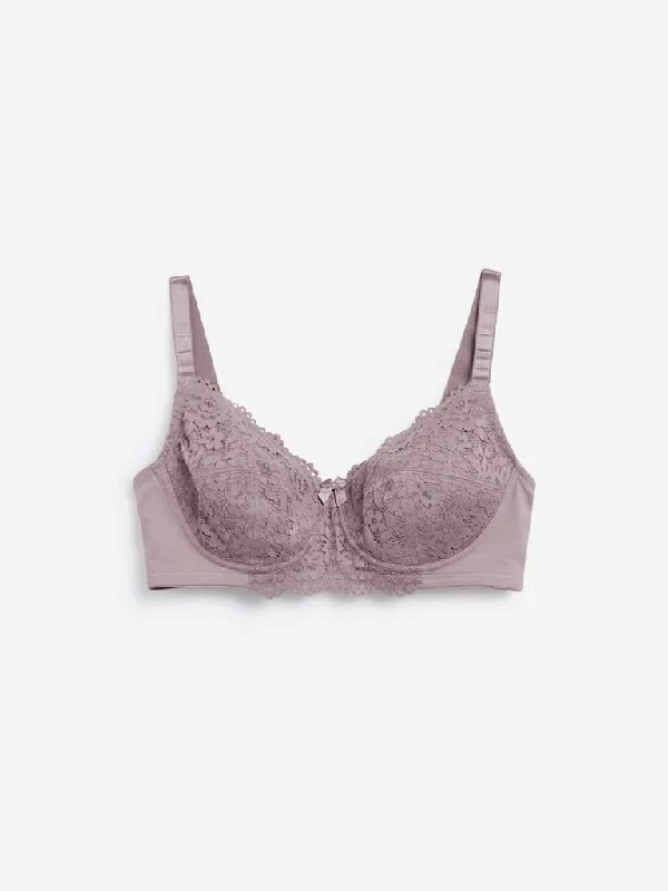 Wunderlove Taupe Non-Padded Lucy Lace Bra