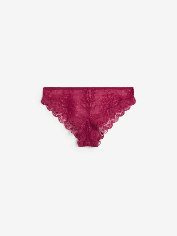 Wunderlove Wine Lace Brazilian Alexa Briefs