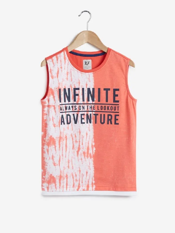 Y&F Kids Coral Printed Tank T-Shirt