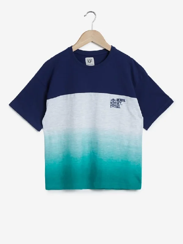 Y&F Kids Grey Colour-Block T-Shirt