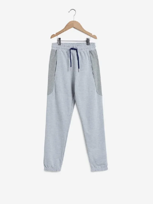 Y&F Kids Grey Self-Textured Joggers